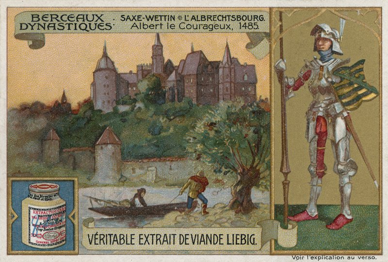 Sajonia-Wettin: el castillo de Albrechtsburg y Alberto el Valiente, duque de Sajonia, 1485 de European School
