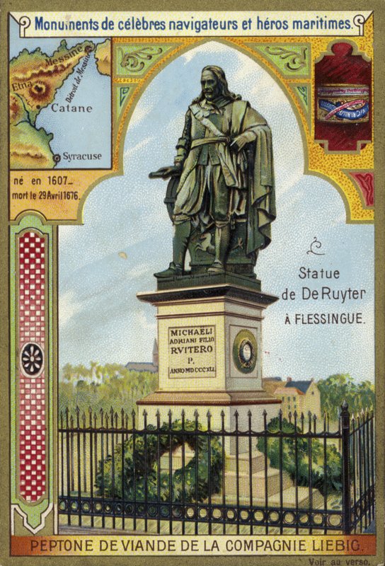Estatua de Michiel de Ruyter, almirante holandés, Flushing, Países Bajos de European School