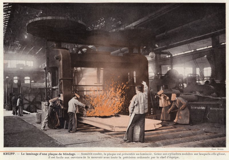 Krupp, El laminado de una placa de blindaje de European Photographer