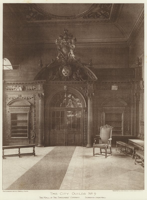 Los gremios de la ciudad No 9, La sala de la Compañía de Estacioneros, Pantalla en el Gran Salón de European Photographer
