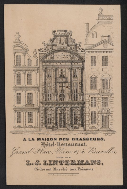 A La Maison Des Brasseurs, Hotel Restaurante, Bruselas, L J Lintermans de European School