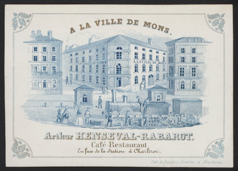A La Ville De Mons, Arthur Henseval-Rabarot, Café Restaurante (grabado) de European School