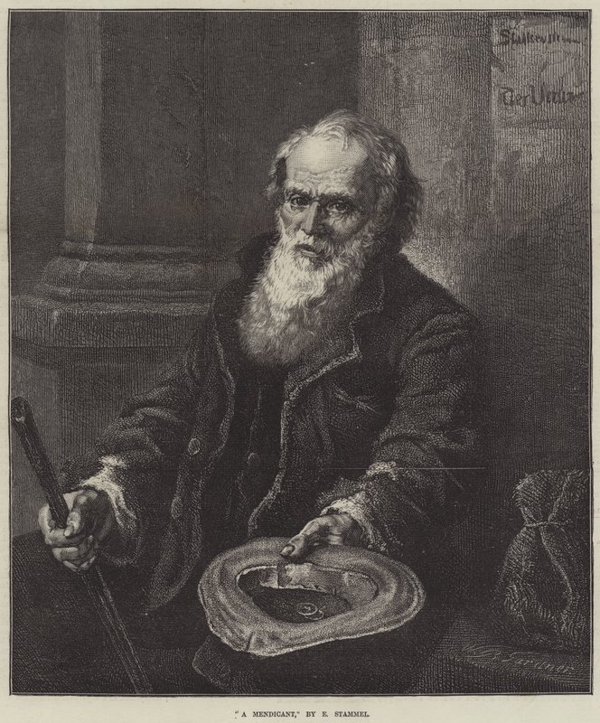 Un mendigo (grabado) de European School