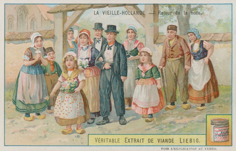 Una fiesta de bodas regresando en la vieja Holanda de European School