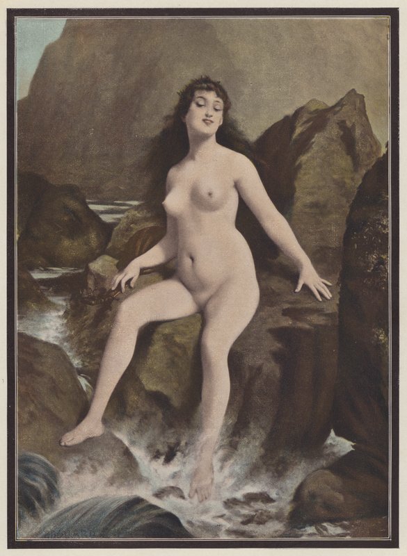 Una sirena, una criatura de la mitología griega (lito de color) de European School