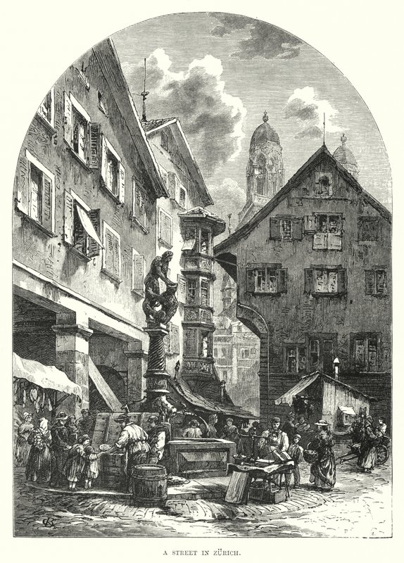 Una calle en Zúrich de European School