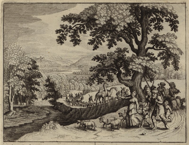 Abraham partiendo en su viaje a Canaán (grabado) de European School