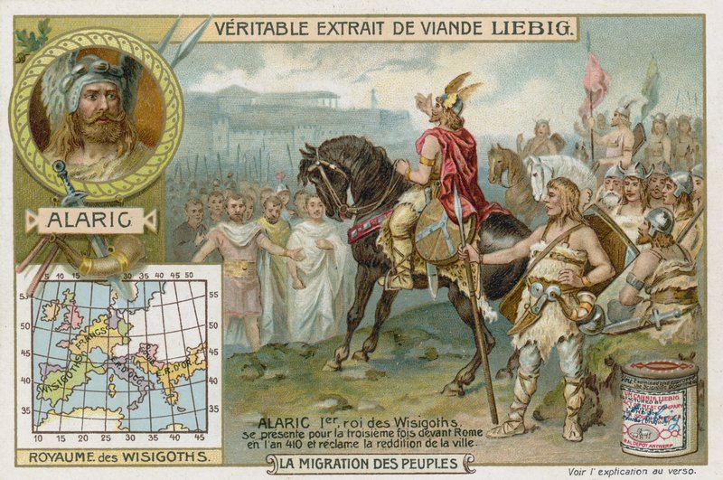 Alarico I, rey de los visigodos, acepta la rendición de Roma, 410 de European School