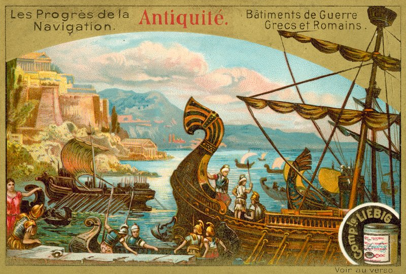 Galeras de guerra griegas y romanas antiguas de European School
