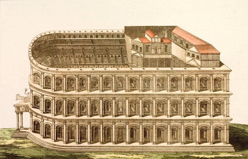 Antiguo Teatro Romano de Marcelo, construido a finales del siglo I a.C. de European School