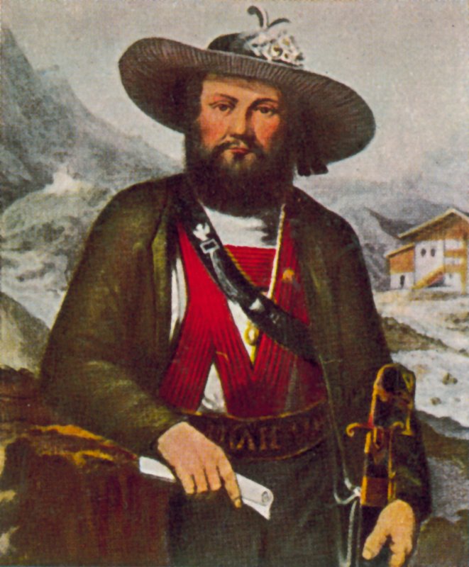 Andreas Hofer, líder de la rebelión tirolesa contra los franceses (litografía en color) de European School