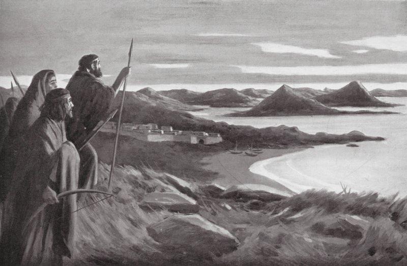 Invasores arios de Grecia (litografía) de European School