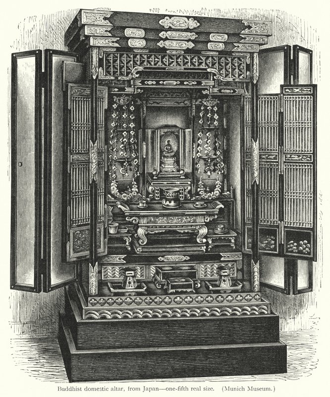 Altar doméstico budista, de Japón de European School