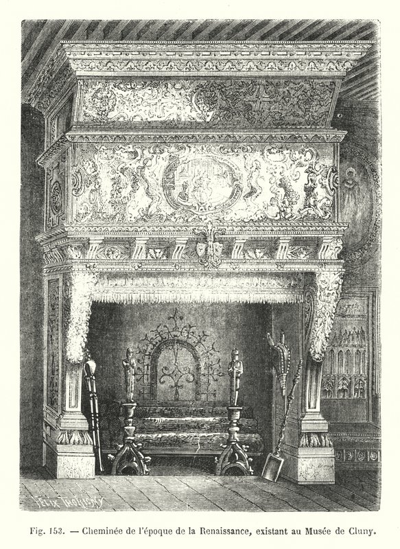 Chimenea de la época del Renacimiento, existente en el Museo de Cluny de European School