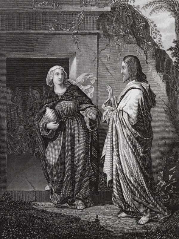 Aparición de Cristo a María, San Juan, cap. 20, v. 14 (grabado) de European School