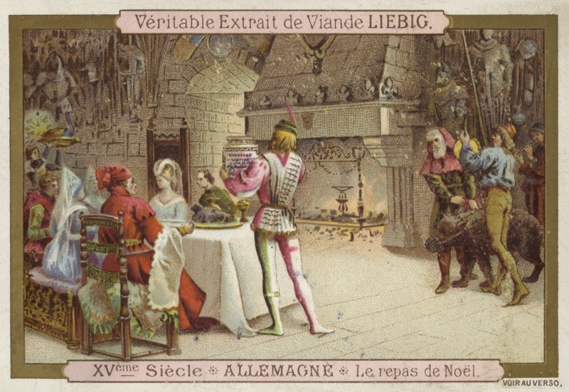 Banquete de Navidad, Alemania, siglo XV de European School
