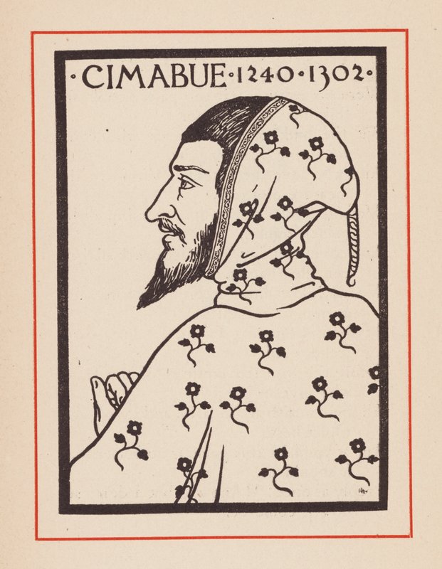 Cimabue, artista medieval italiano (litografía) de European School