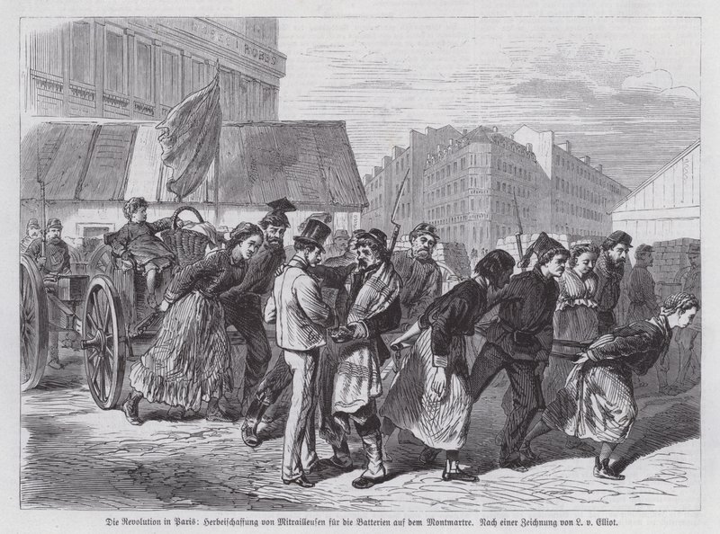 Comuneros obteniendo armas para las baterías de Montmartre, Comuna de París de European School