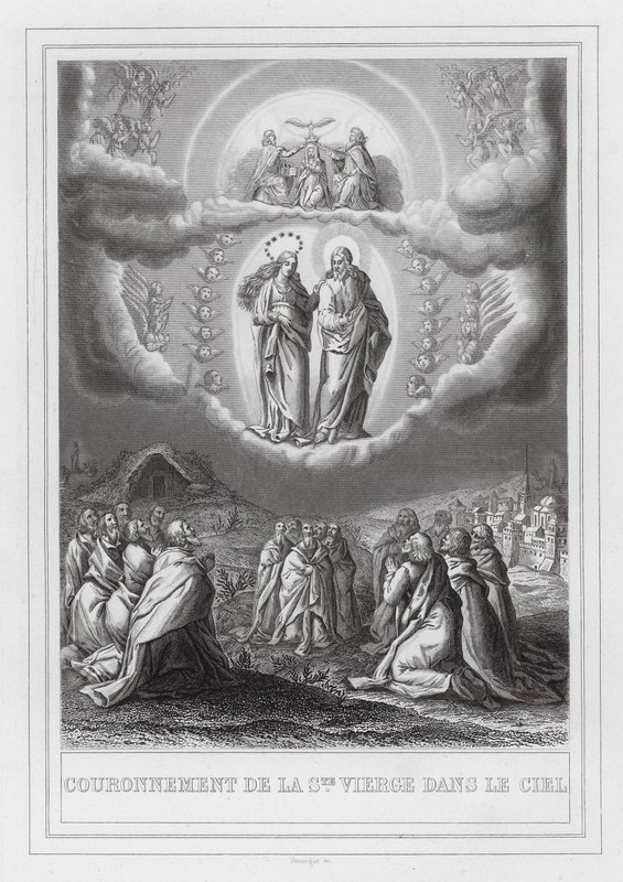 Corona de la Santísima Virgen en el Cielo (grabado) de European School