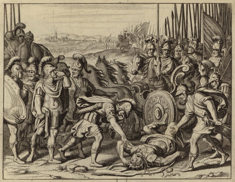 Muerte de Antíoco (grabado) de European School