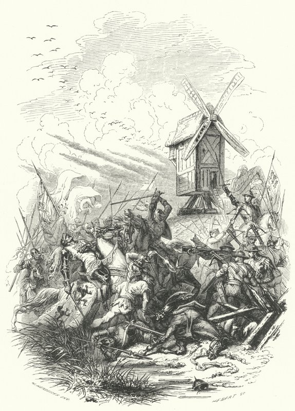 Muerte de Juan de Bohemia en la Batalla de Crécy, 1346 de European School