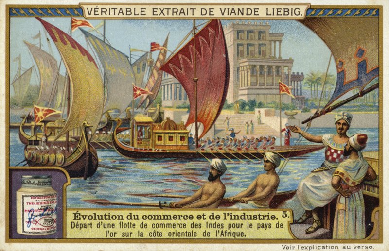 Salida de una flota comercial de la India hacia la tierra del oro en la costa este de África de European School