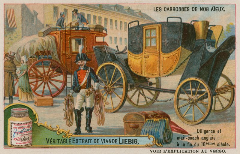 Diligencia y correo inglés del siglo XVIII de European School