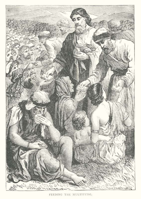 Alimentar a la multitud (grabado) de European School