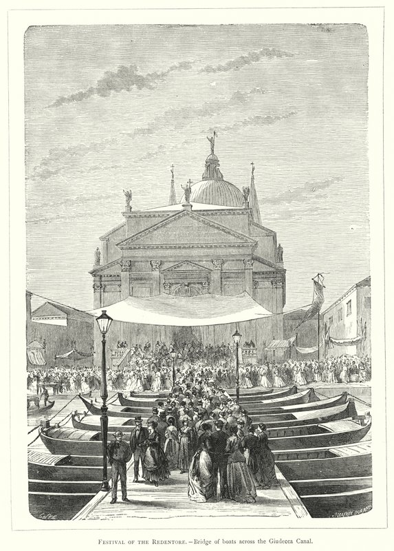 Festival del Redentor, puente de barcos a través del Canal de la Giudecca de European School