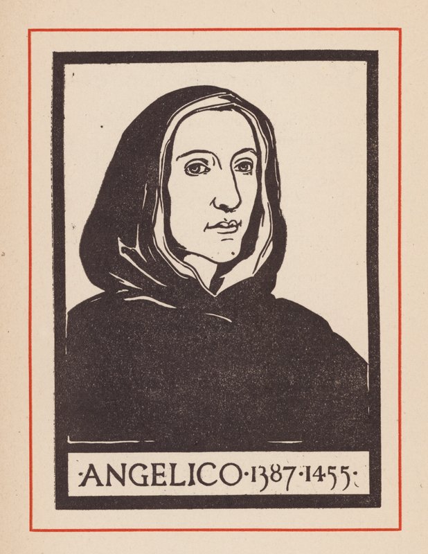Fra Angelico, artista italiano del Renacimiento (litografía) de European School