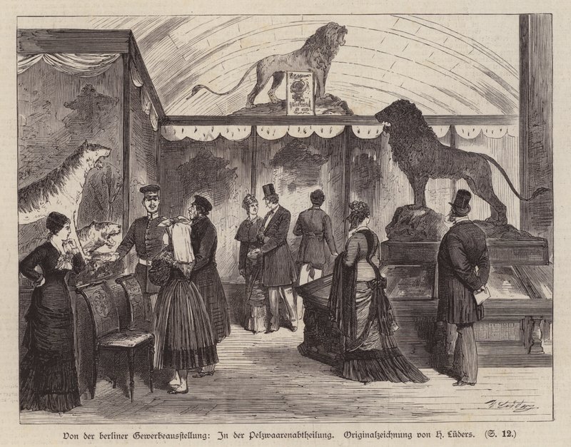 Sección de productos de piel en la Exposición de Comercio e Industria de Berlín, Alemania de European School