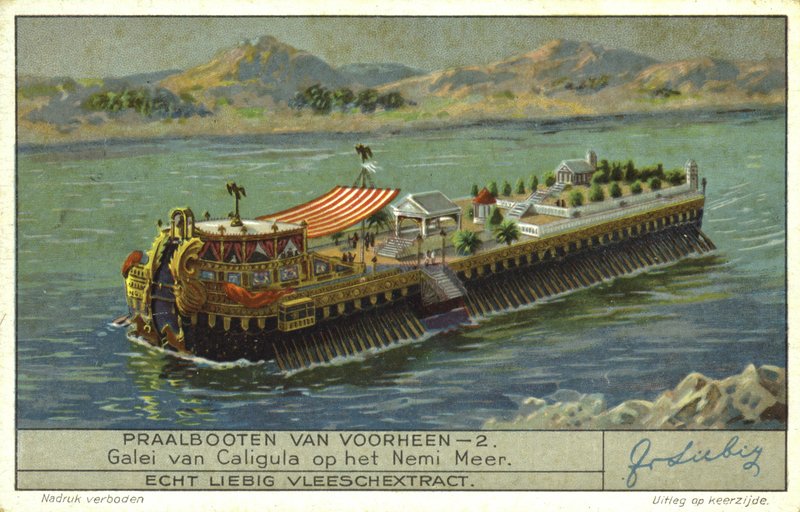 Galera del Emperador Romano Calígula en el Lago Nemi, Italia, siglo I de European School