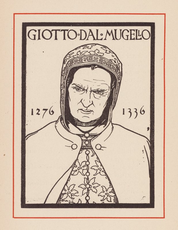 Giotto, artista medieval italiano (litografía) de European School