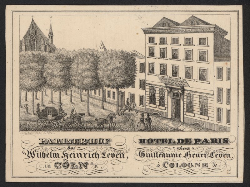 Tarjeta comercial de hotel (grabado) de European School