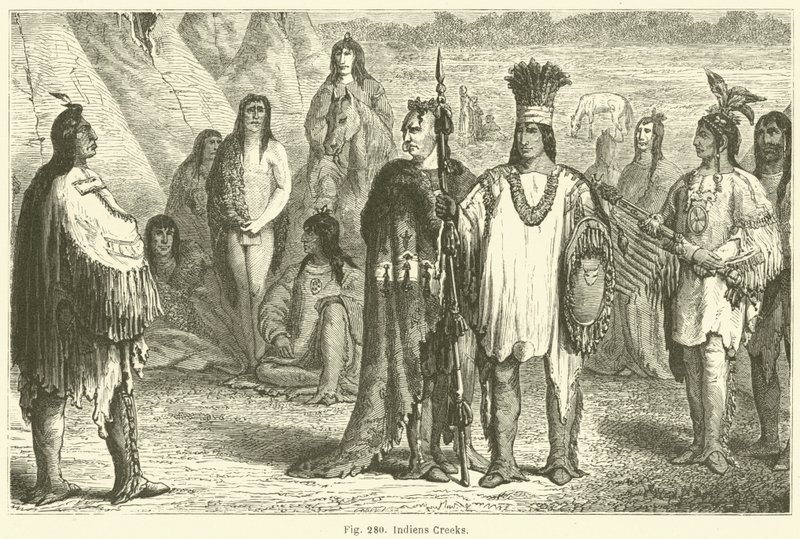 Indios Creeks (grabado) de European School