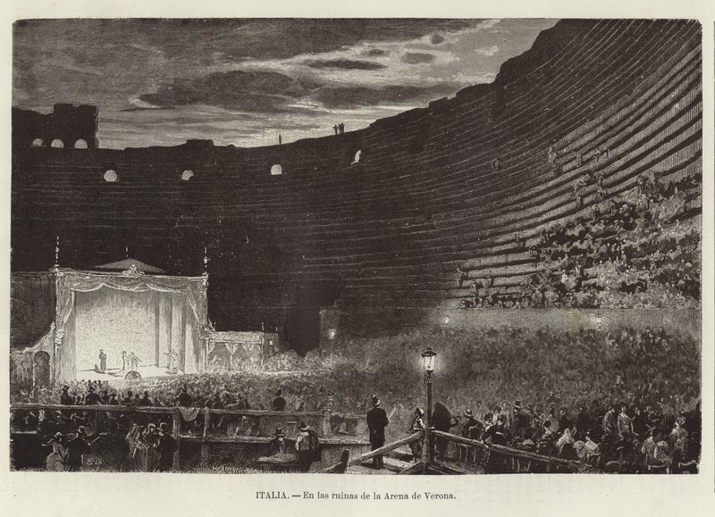 Italia - En las ruinas de la Arena de Verona de European School