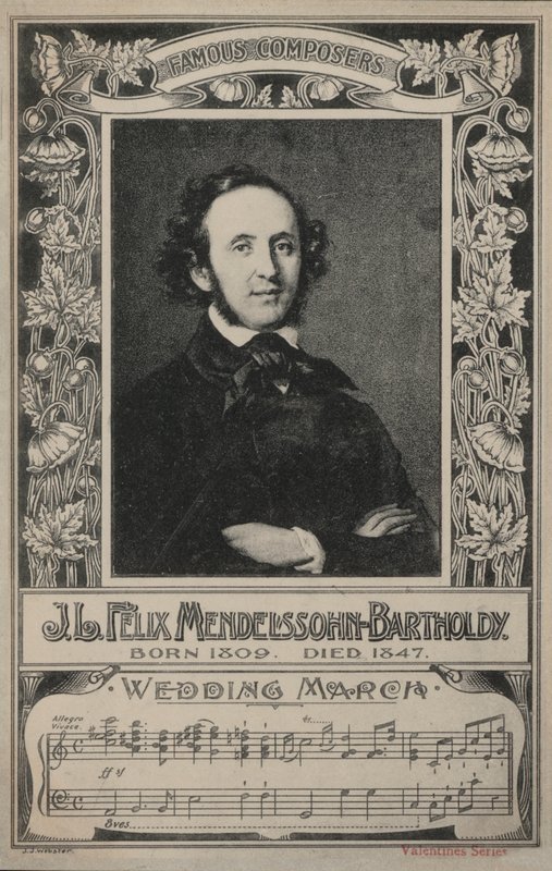 J L Felix Mendelssohn-Bartholdy, Retrato (litografía) de European School