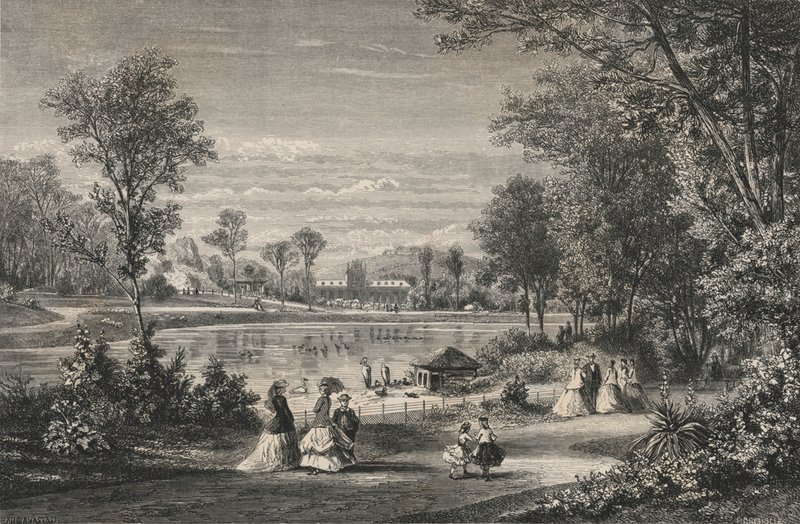 Jardín de Aclimatación, Bois De Boulogne (grabado) de European School