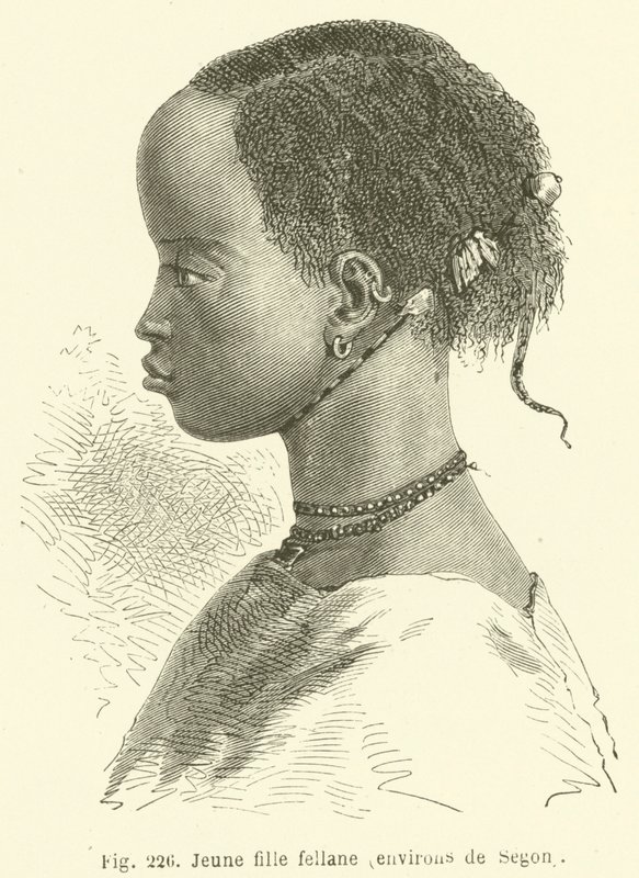 Joven chica fellane, alrededores de Segon (grabado) de European School
