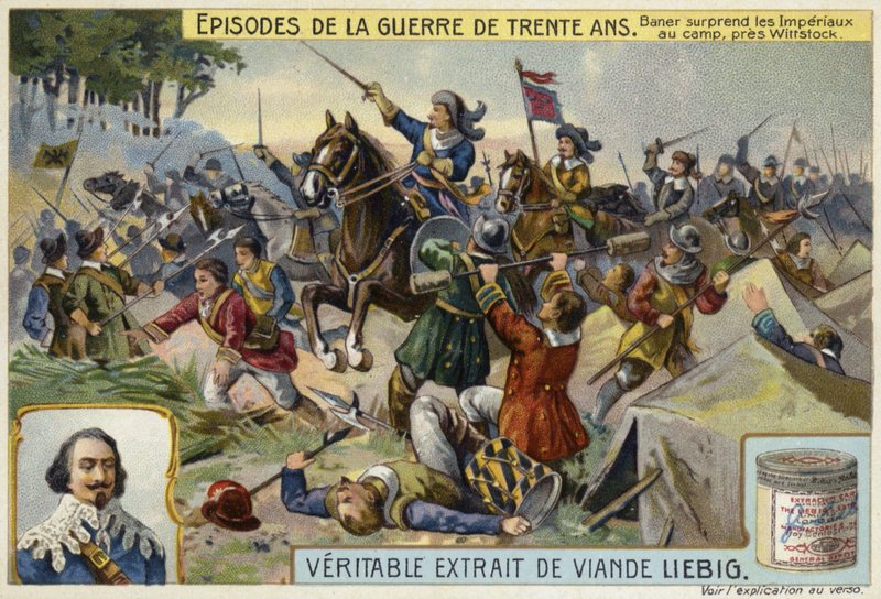 Johan Baner sorprende al ejército del Sacro Imperio Romano en el campamento, cerca de Wittstock, Alemania, 1636 de European School