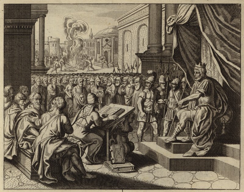 Josías renovando el Pacto con Dios (grabado) de European School