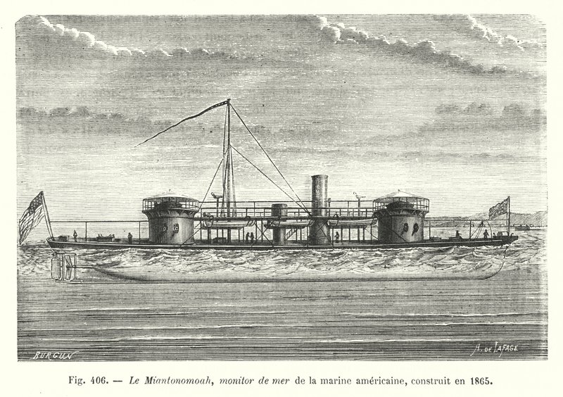 El Miantonomoah, monitor de mar de la marina americana, construido en 1865 de European School