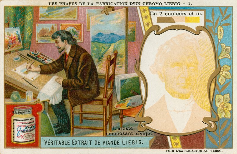 Haciendo una Cromolitografía de Liebig de European School