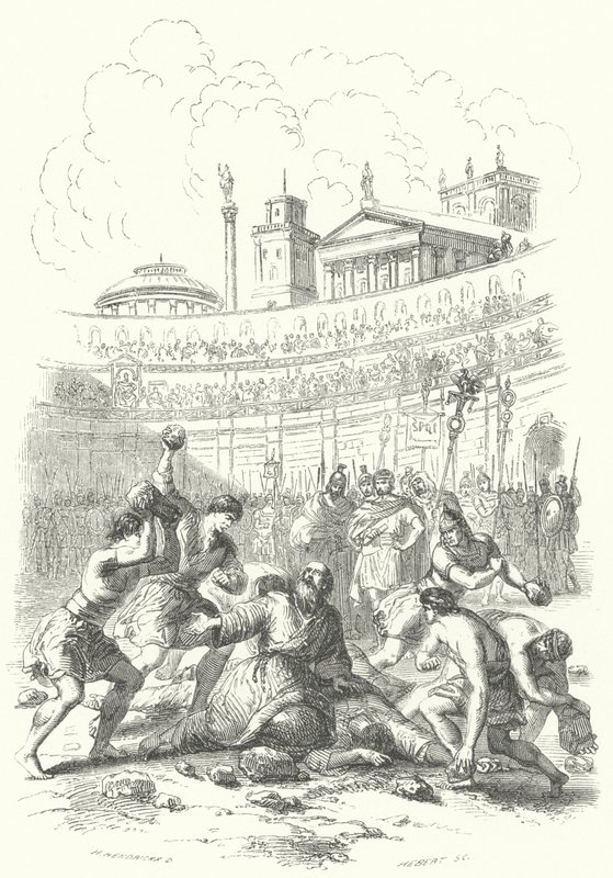 Martirio de los primeros cristianos a manos de los romanos de European School