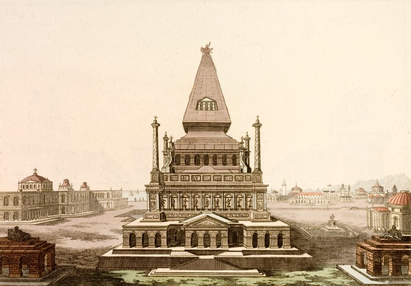 Mausoleo en Halicarnaso, tumba del sátrapa persa Mausolo, una de las Siete Maravillas del Mundo Antiguo de European School