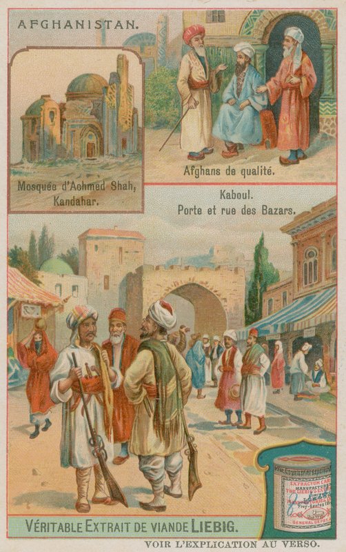 Mausoleo de Ahmad Shah Durrani en Kandahar, afganos ricos y una vista de la puerta y los bazares de Kabul de European School