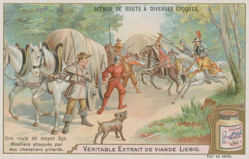 Carreteros medievales atacados por bandidos de European School