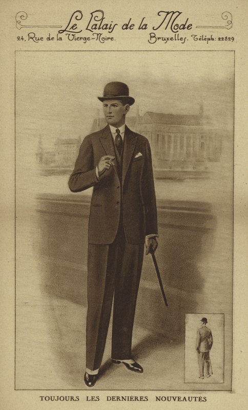 Moda masculina hacia 1930 (litografía) de European School