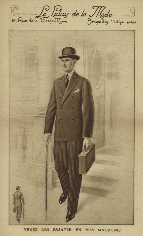 Moda masculina hacia 1930 (litografía) de European School