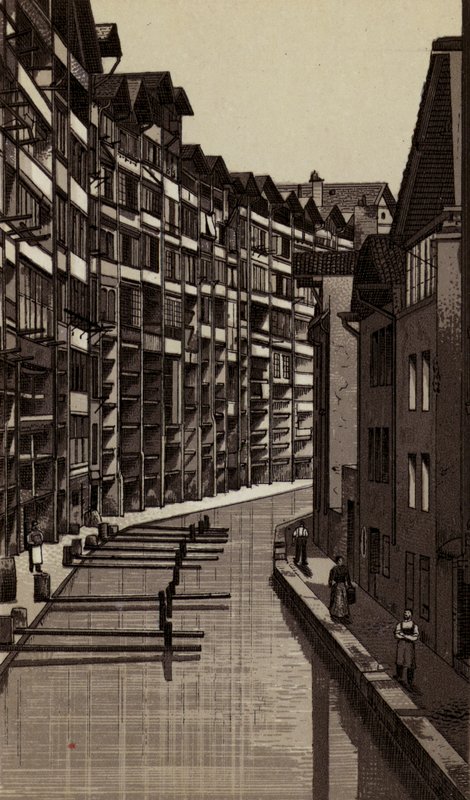 Metz: Calle de los curtidores (litografía) de European School